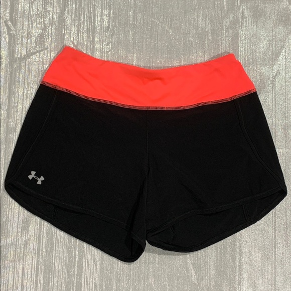 SOLD🩳 Black and Coral Under Armour Shorts - Picture 1 of 3